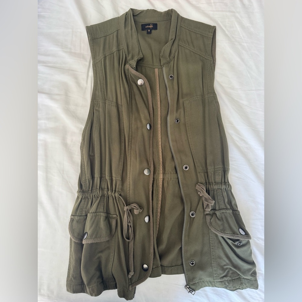 Olive Green Utility Drawstring Vest